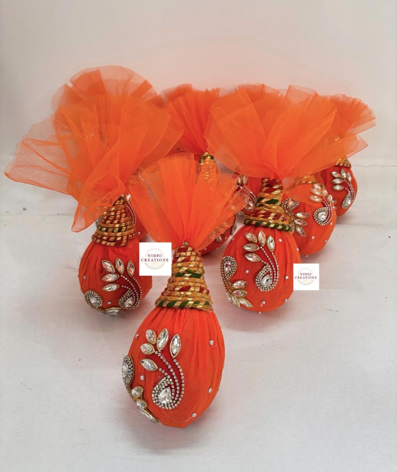 12 Orange Paisley Nariyal - Image 1