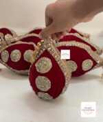 Red Velvet Polki Nariyal - Image 2