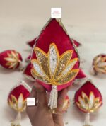 Pink Lotus Embroidered Nariyal - Image 2