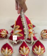 Pink Lotus Embroidered Nariyal - Image 3