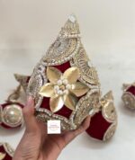 Red Gold Floral Royal Nariyal - Image 2